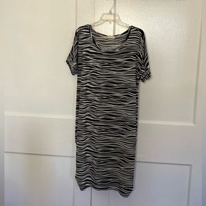 Michael Kors Belted Zebra Knit Dress